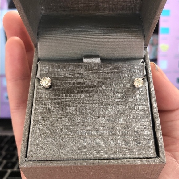 Zales Diamond Solitaire Stud Earrings - Picture 3 of 4